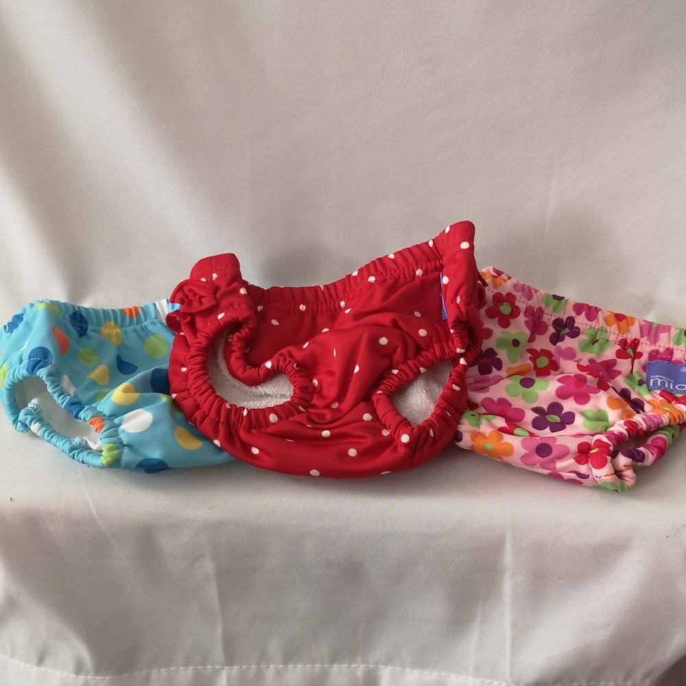Set of Three New Without Tags Bambino Mio Girls Swimming Bottoms Size 7-9kgs